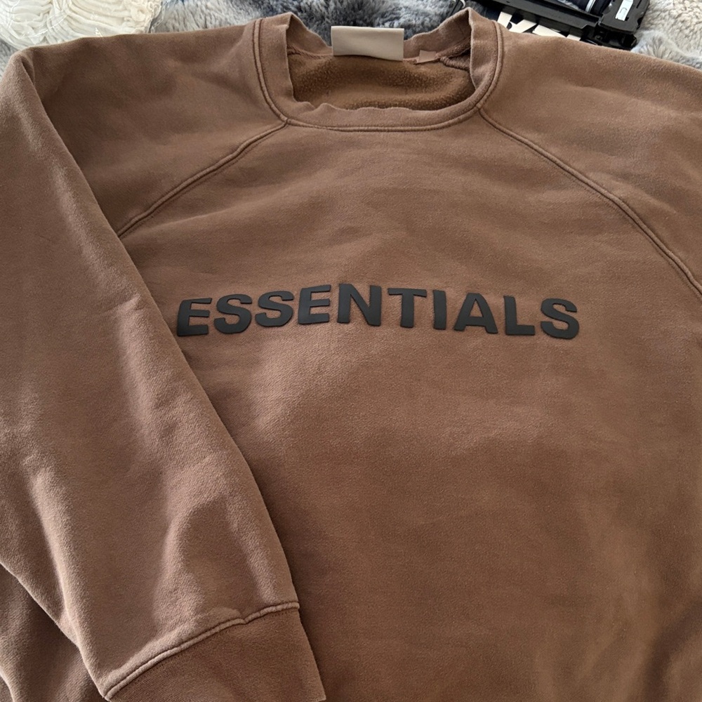 Essentials Chocolate Brown Women's Crew Neck Sweater